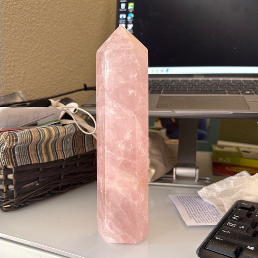 Rose Quartz Crystal Tower